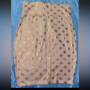 pink with gold polka dots skirt adult size large